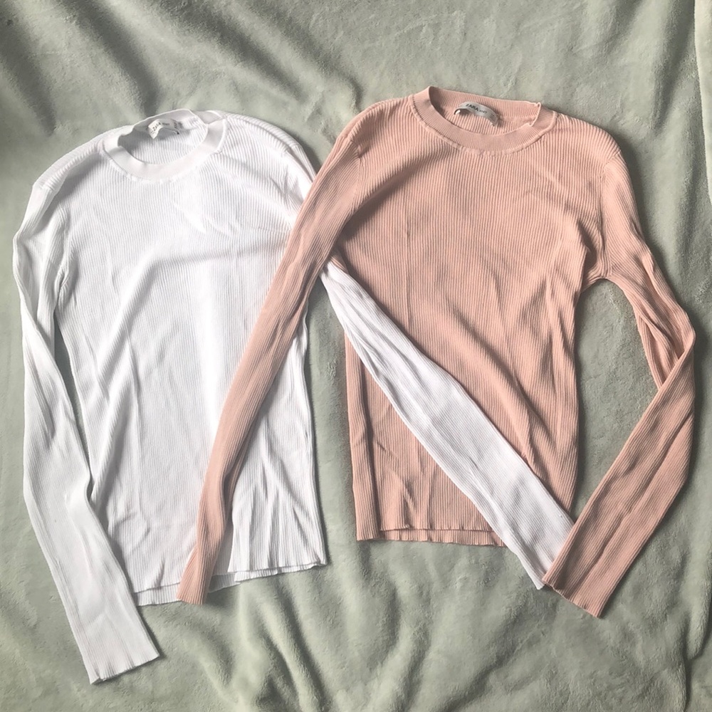 Zara knit long sleeve tops